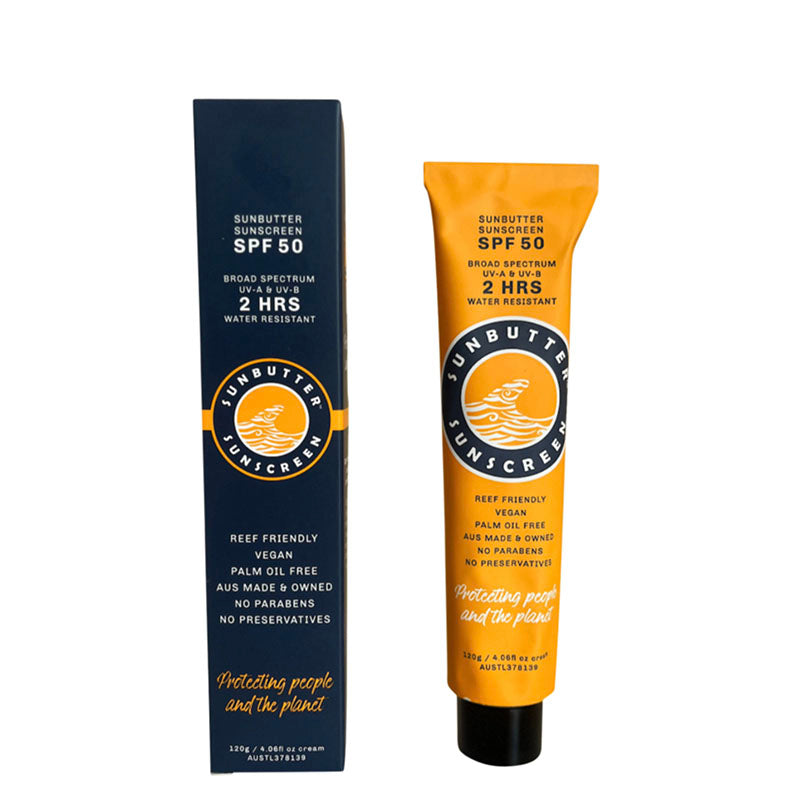 SunButter SPF50 Water Resistant Reef-Safe Sunscreen tube