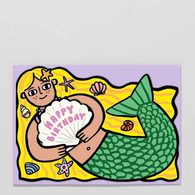 WRAP Mermaid with Mini Card Birthday Card