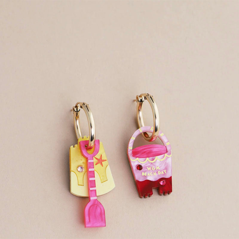 Wolf & Moon Bucket & Spade Hoops