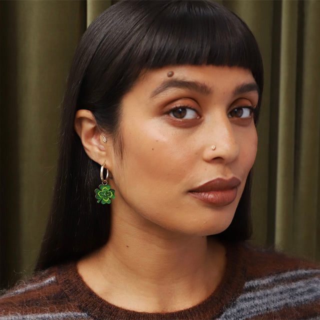 Wolf & Moon Four Leaf Clover Hoop Earrings Geelong