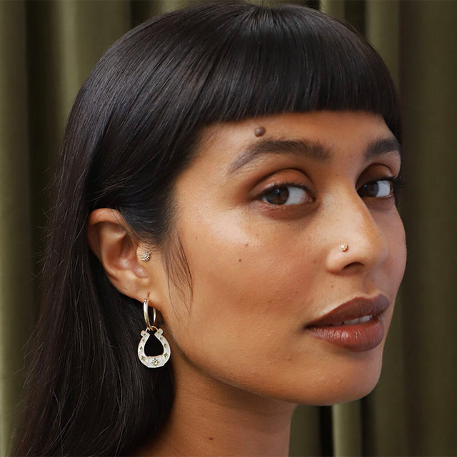 Wolf & Moon Horseshoe Hoop Earrings Geelong