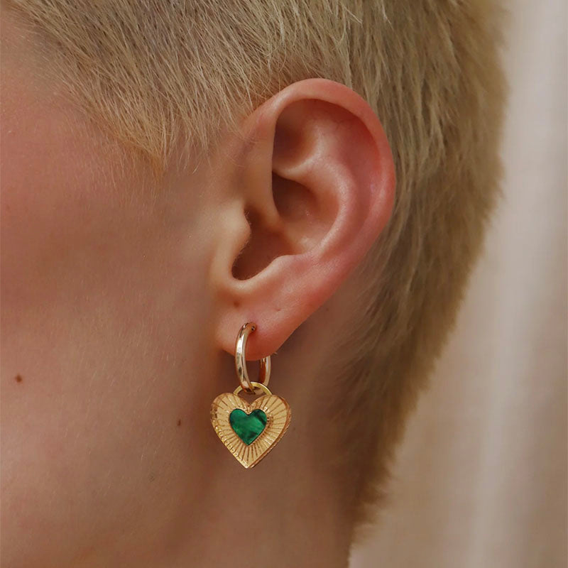 Wolf & Moon Mini Lyra Hoops in Emerald