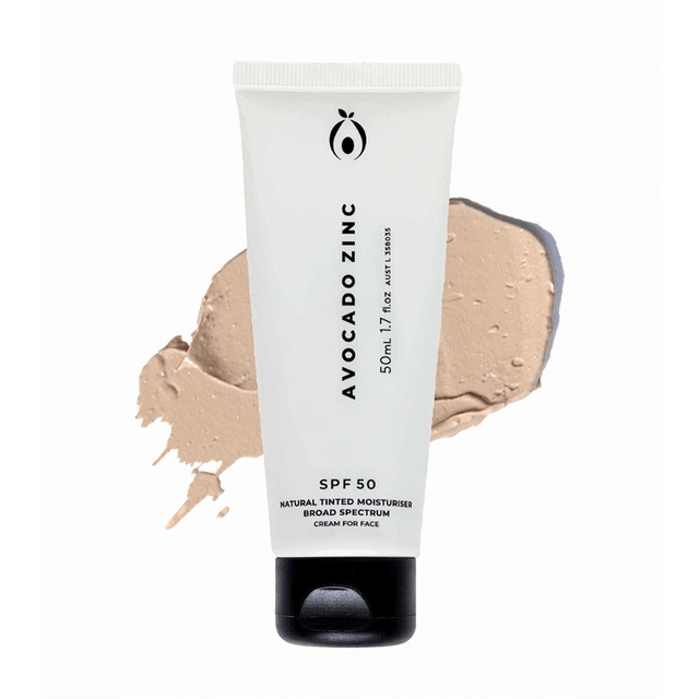 Avocado Zinc SPF 50 Natural Tinted Moisturiser - Light/Medium
