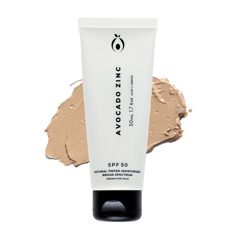 Avocado Zinc SPF 50 Natural Tinted Moisturiser - Medium/Dark