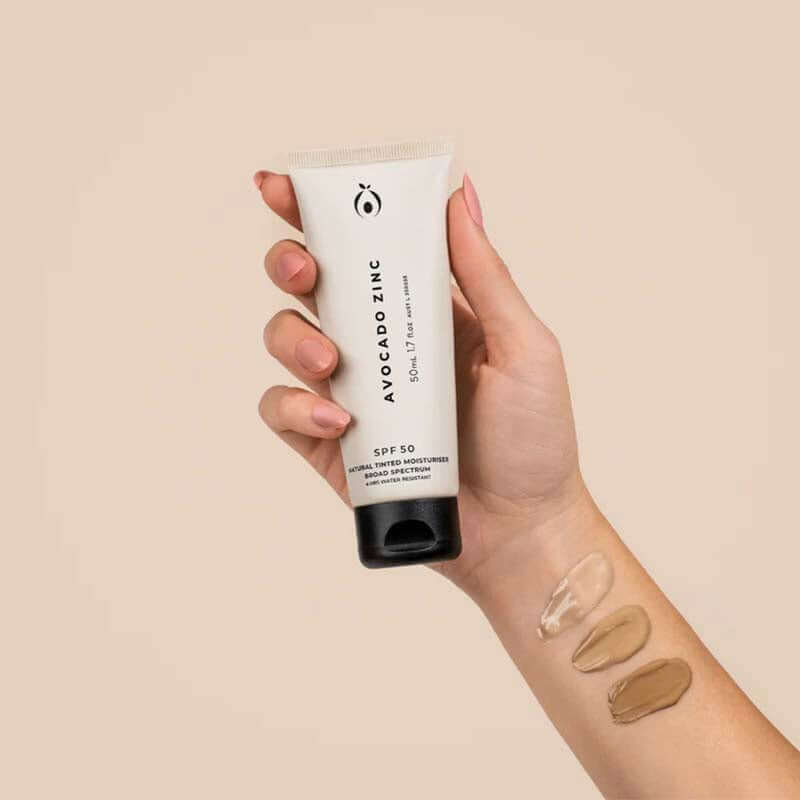Avocado Zinc SPF 50 Natural Tinted Moisturiser swatches
