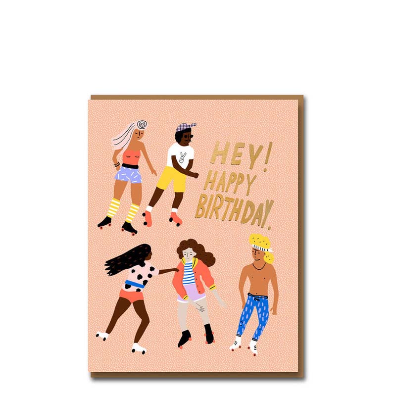 Carolyn Suzuki Hey! Happy Birthday Rollerskating Card
