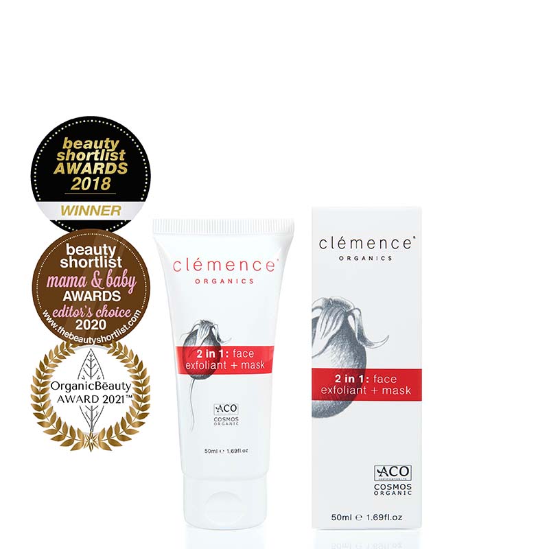 Clemence Organics 2-in-1 Face Exfoliant + Mask