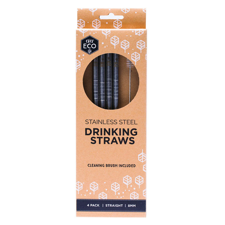 Ever Eco Stainless Steel (Straight) - 4 Pack + brush - Natural Supply Co