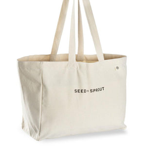 Seed & Sprout Organic Pocket Tote Shopping Bag - Natural Supply Co