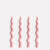 Twinkling Tabletops Wavy Taper Candle Set - Baby Pink