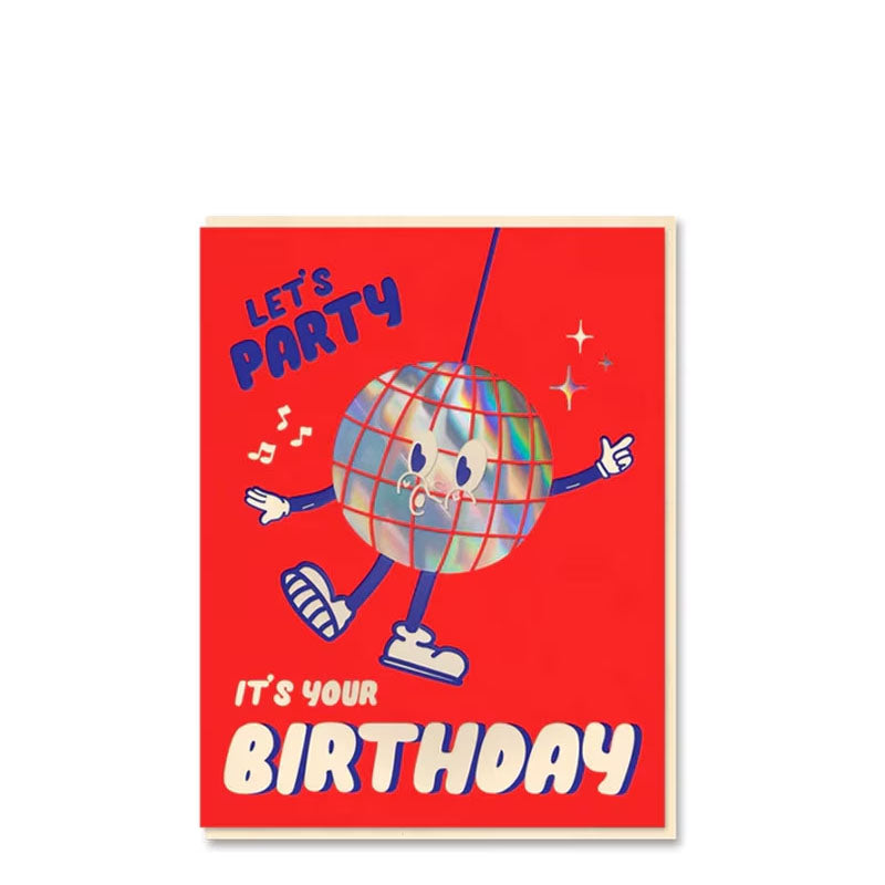 1973 The Toonies Disco Ball Let's Party Birthday Card