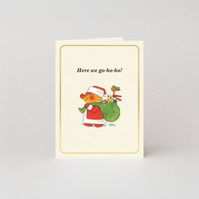 Studio Boketto Here We Go-Ho-Ho! Gold Foil Mini Christmas Card