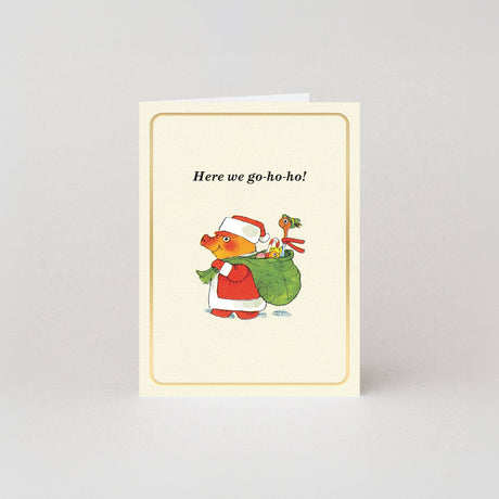 Studio Boketto Here We Go-Ho-Ho! Gold Foil Mini Christmas Card