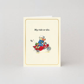 Studio Boketto My Ride Or Die Gold Foil Mini Card