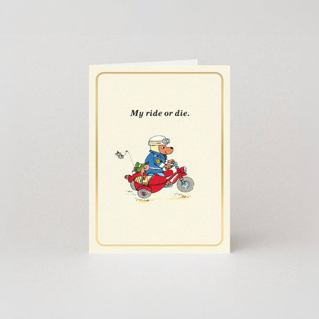 Studio Boketto My Ride Or Die Gold Foil Mini Card