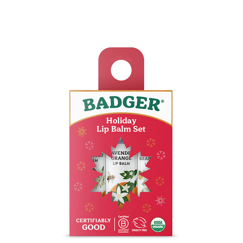Badger Balm Lip Balm Holiday Pack red pack
