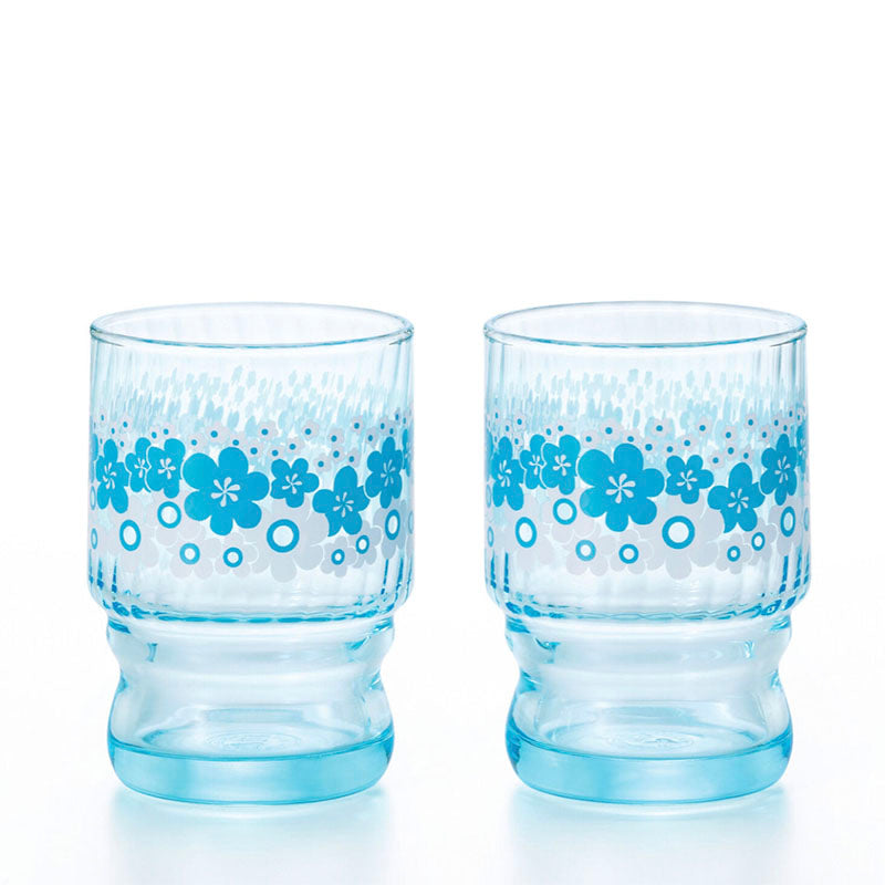 Aderia Retro Set of 2 Tumblers - Blue Flower