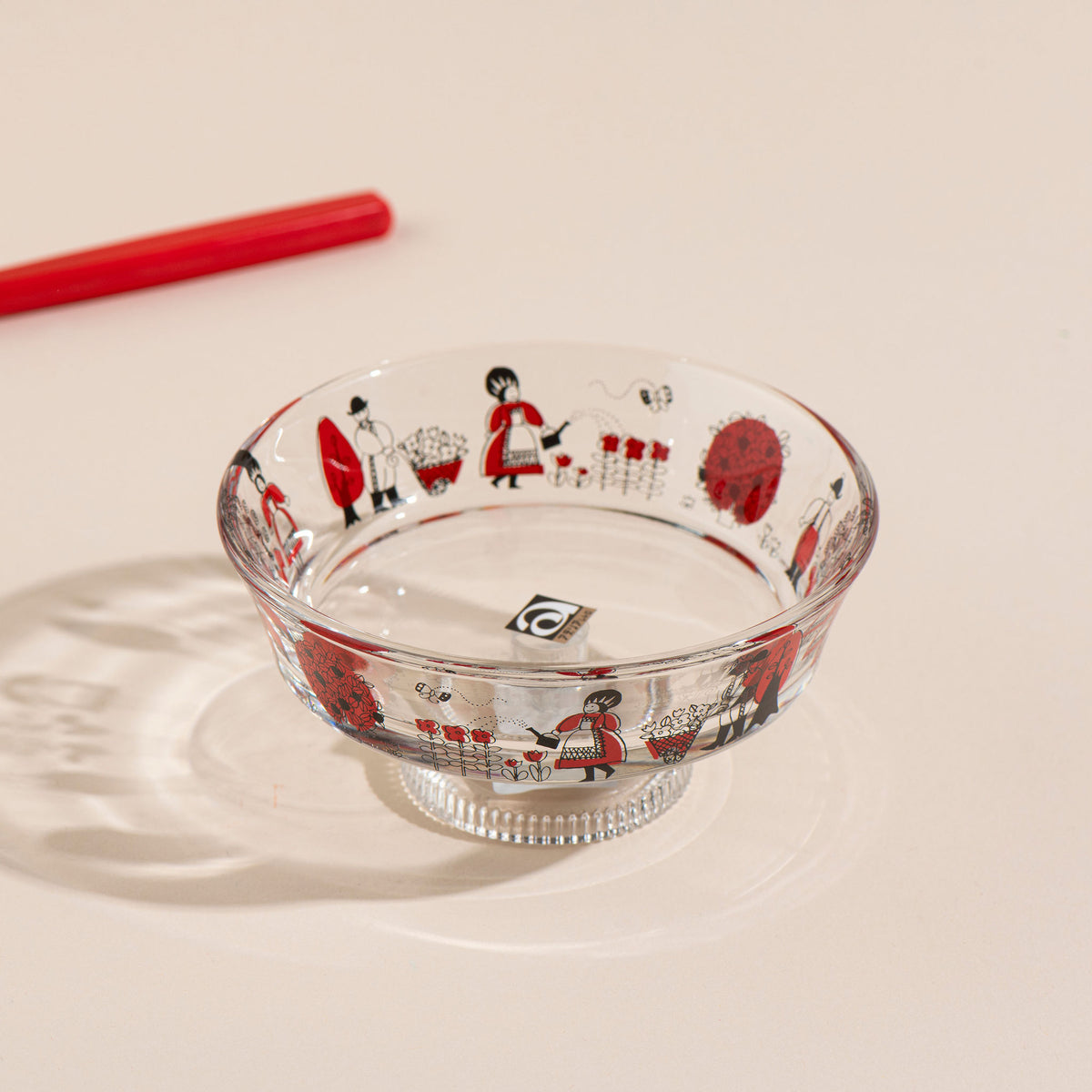 Aderia Retro Shallow Glass Bowl with Stem - Fairytale