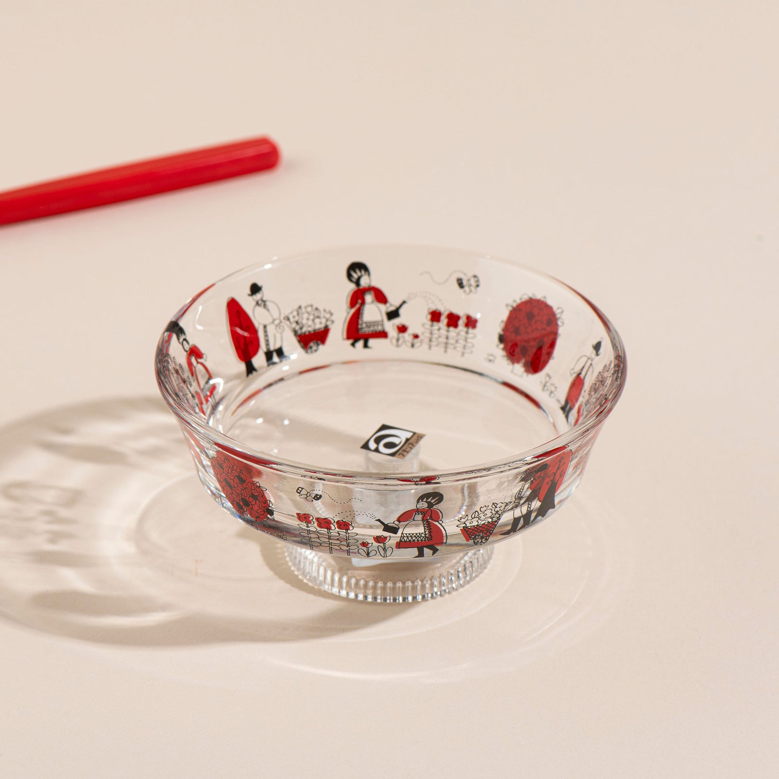 Aderia Retro Shallow Glass Bowl with Stem - Fairytale