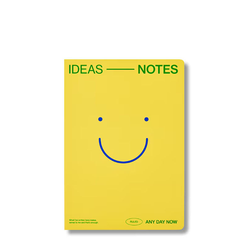 Any Day Now Open Bound Notebook Ideas - Notes A5 Butter Yellow Smiley