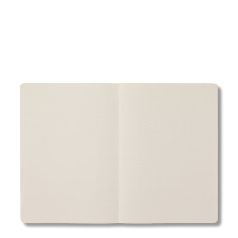 Any Day Now Open Bound Notebook Dot Grid A5 Butter Yellow Smiley 