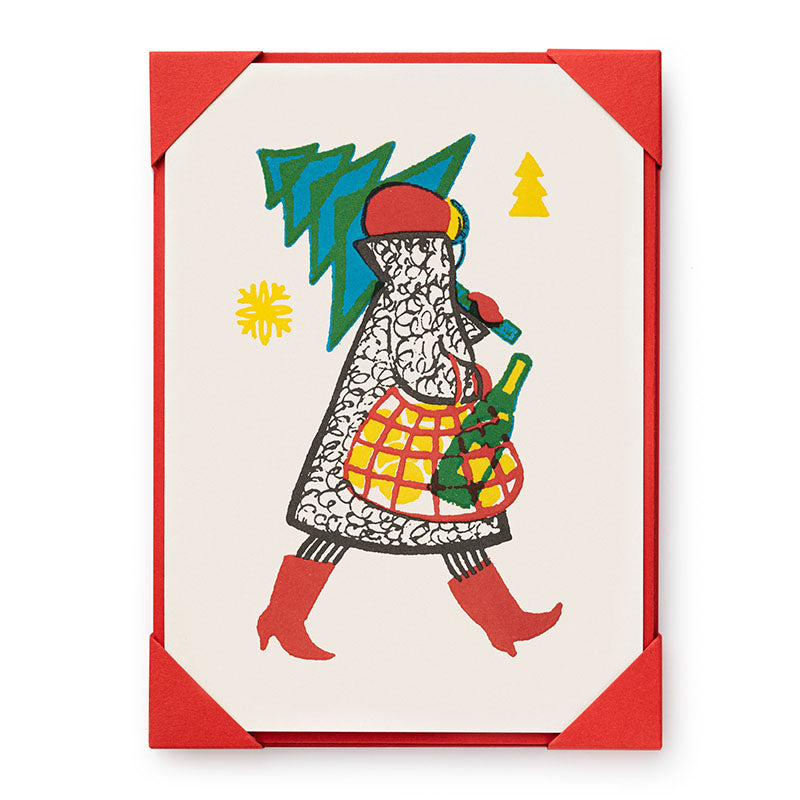 Archivist Gallery Festive Lady Card - Pack of 5