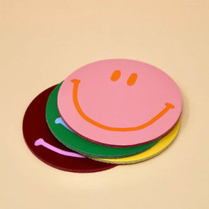 Ark Colour Design Happy Face Leather Coasters