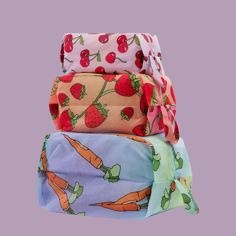 Baggu 3D Zip Set - Carrots and Berries