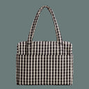 Baggu Cloud Carry-On Bag Black Cream Gingham