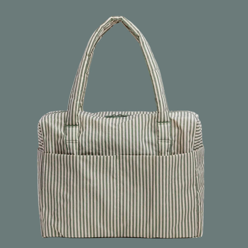 Baggu Cloud Carry-On Bag Sage Stripe