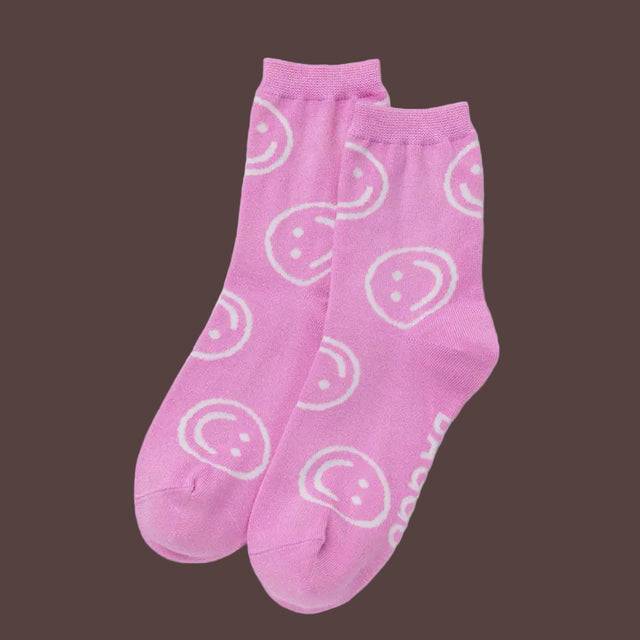 Baggu Crew Socks - Pink Happy
