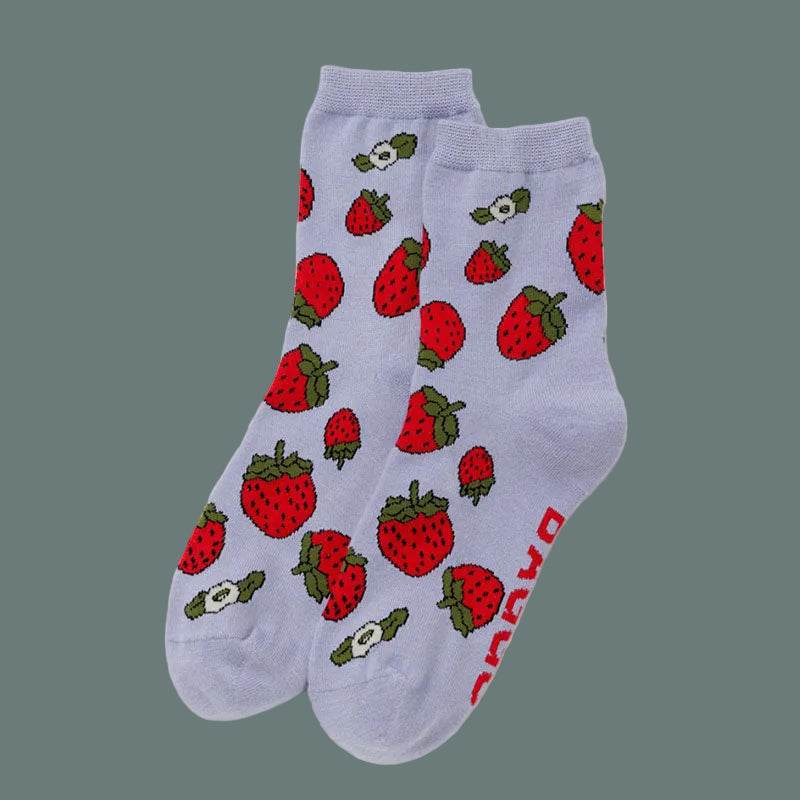 Baggu Crew Socks - Strawberry Blossom