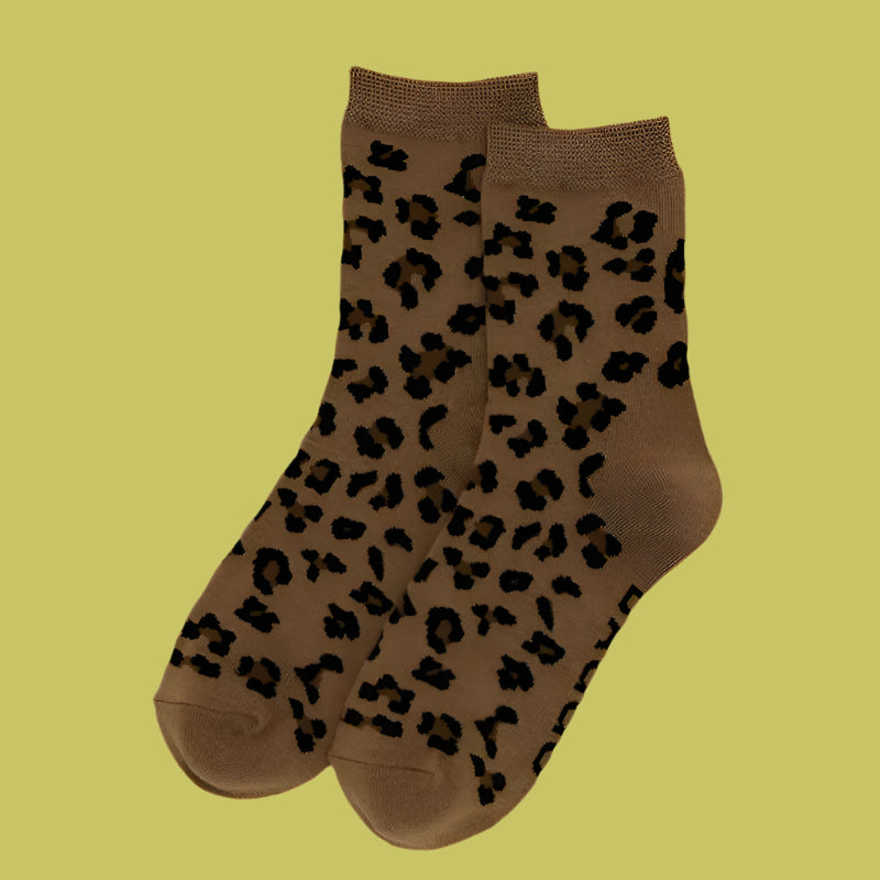 Baggu Crew Socks - Dark Leopard