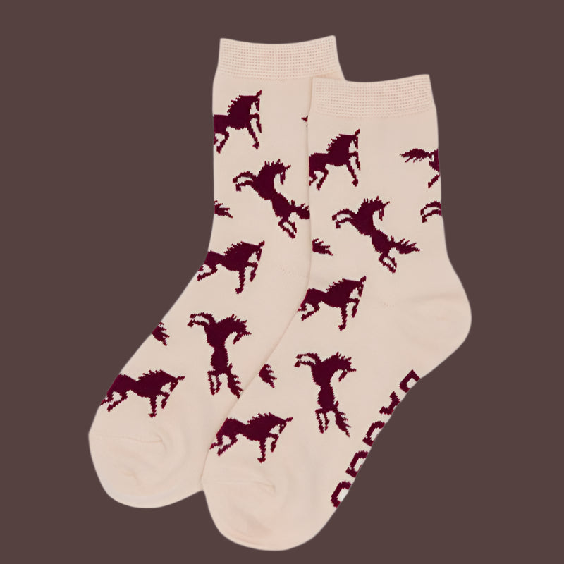 Baggu Crew Socks Horses