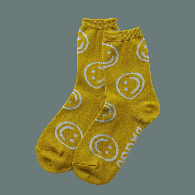 Baggu Crew Socks Ochre Happy