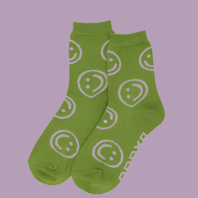 Baggu Crew Socks Pear Happy