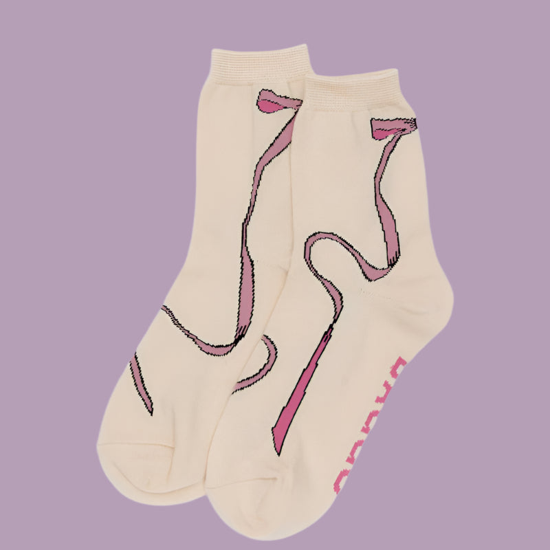 Baggu Crew Socks Pink Bows