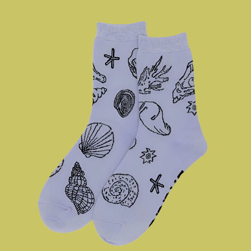 Baggu Crew Socks Shells Light Blue