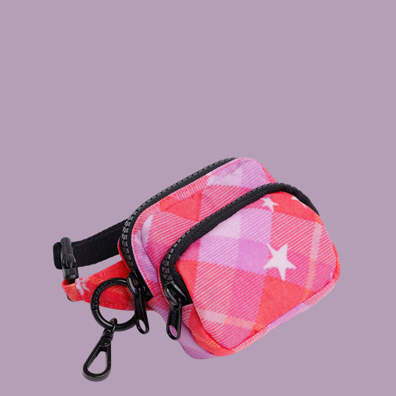 Baggu Fanny Pack Charm Pink Star Plaid