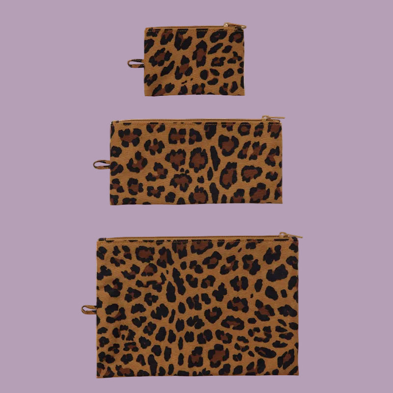Baggu Flat Pouch Set - Leopard