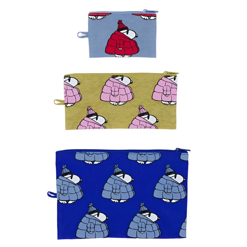 Baggu Flat Pouch Set -Puffer Snoopy