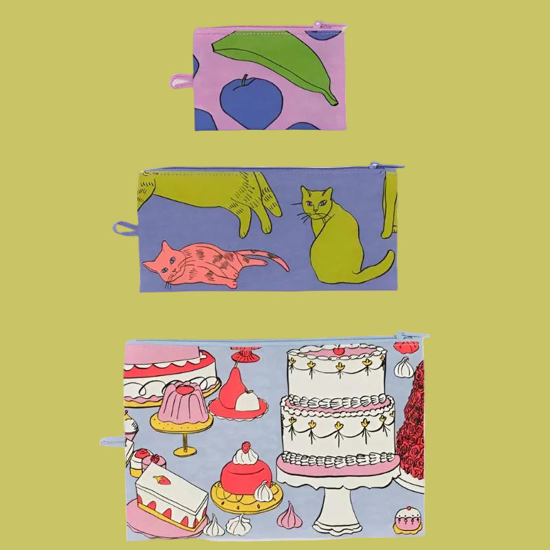 Baggu Flat Pouch Set - Still Life
