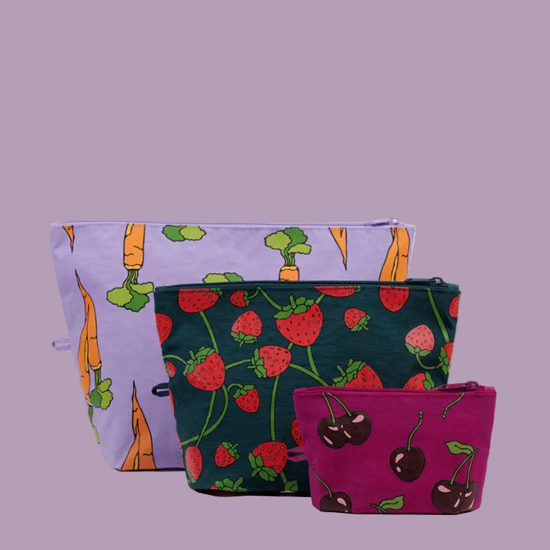 Baggu Go Pouch Set Carrots + Berries