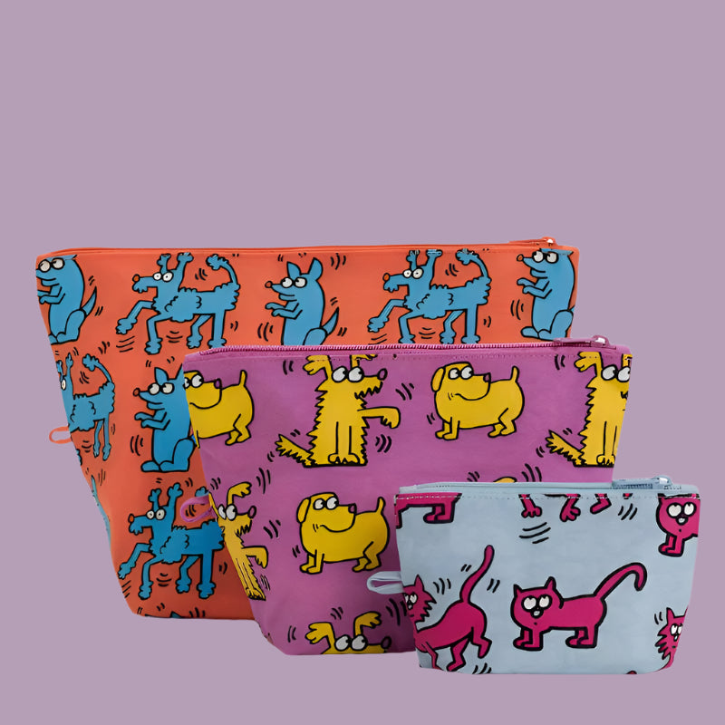 Baggu Go Pouch Set - Keith Haring Pets