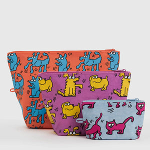 Baggu Go Pouch Set - Keith Haring Pets