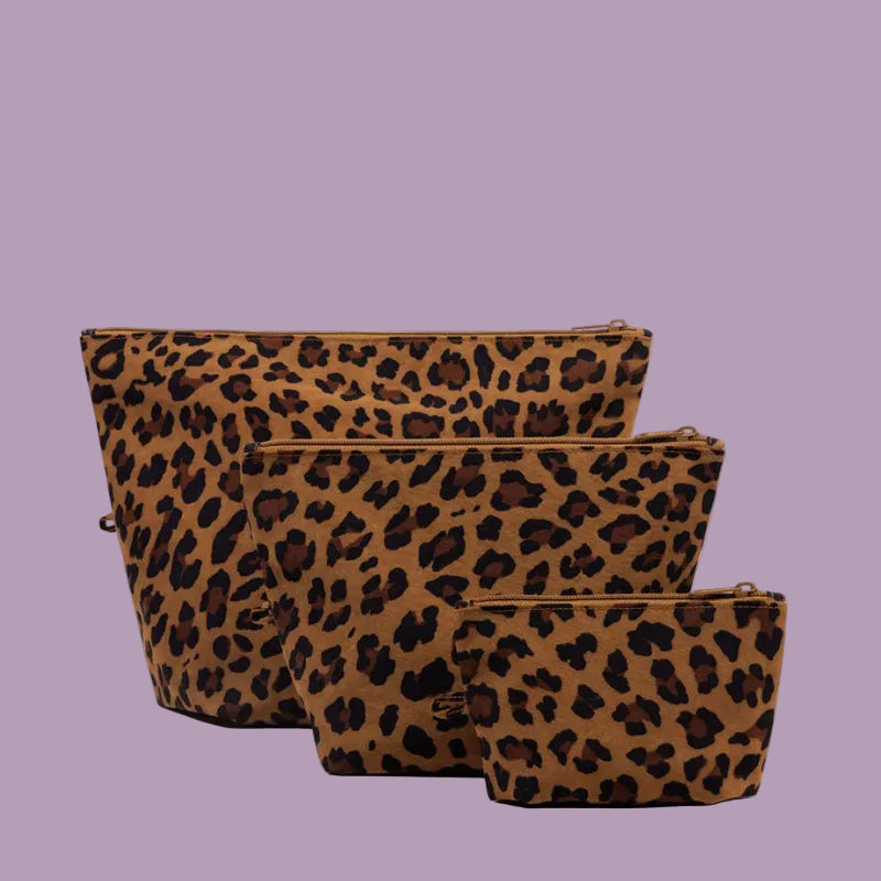 Baggu Go Pouch Set- Leopard