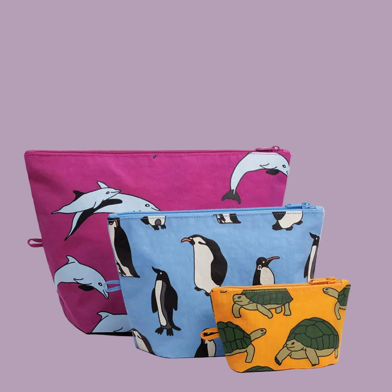 Baggu Go Pouch Set Vacation Animals