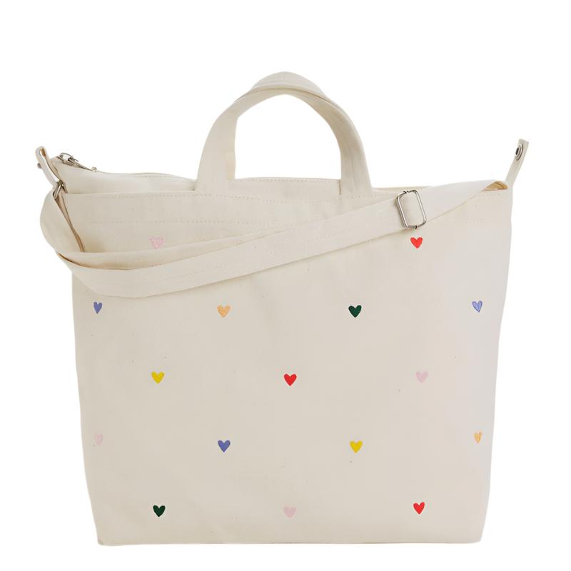 Baggu Horizontal Duck Bag - Embroidered Hearts