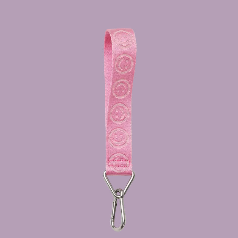 Baggu Logo Keychain Pink Happy