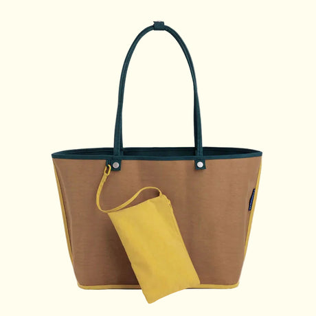 Baggu Large Nylon Reversible Tote Beige Green